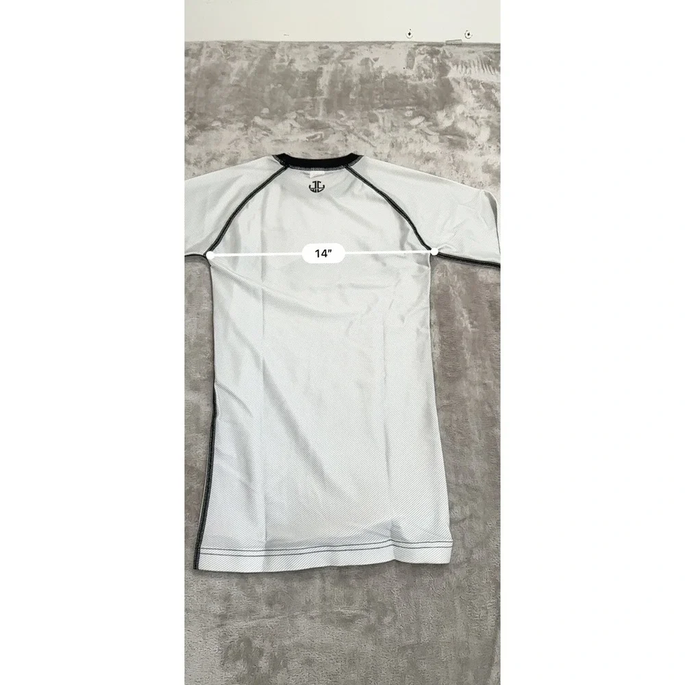 Jiu Jitsu BJJ Rash Guard Kids Size KXL White Gray Long Sleeve Red Phoenix NWOT